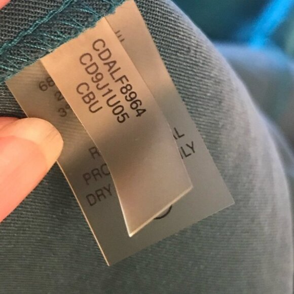✨✨5/$10✨✨ Calvin Klein green aquamarine One Shoulder Diagonal Seam Satin Dress - Picture 7 of 9